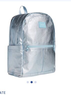 State Kane Kids Backpack Large Metallic Light Blue School Bag
